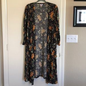 Lularoe Ribbed Floral Duster Cardigan